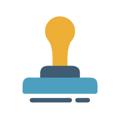 Vector illustration of rubber stamp in flat design style