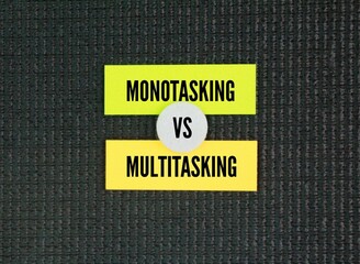 Paper with two words Monotasking Vs Multitasking. Experts agree that monotasking, or...