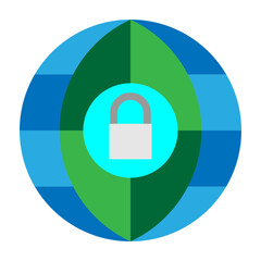 Network Security Vector Flat Icon Design