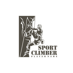Climber logo design vector. Silhouette Climber Template Illustration. Icon Symbol