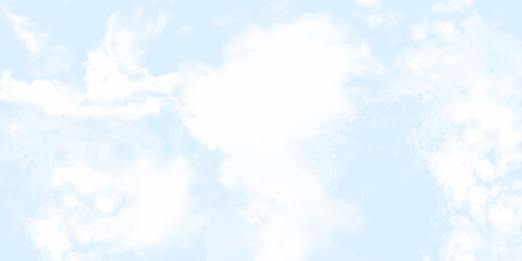 Blue sky clouds background. Beautiful landscape with clouds and orange sun on sky Clouds white patterns on bright blue sky background