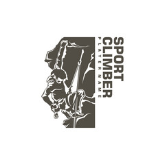 Climber logo design vector. Silhouette Climber Template Illustration. Icon Symbol