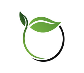 100% organic vector icon logo design template