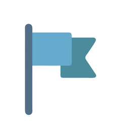 Simple blue flag illustration on a black background