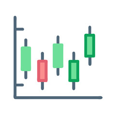Candlestick chart illustrating market trends and price fluctuations visually