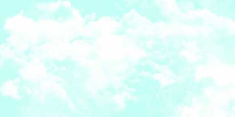 Blue sky clouds background. Beautiful landscape with clouds and orange sun on sky Clouds white patterns on bright blue sky background