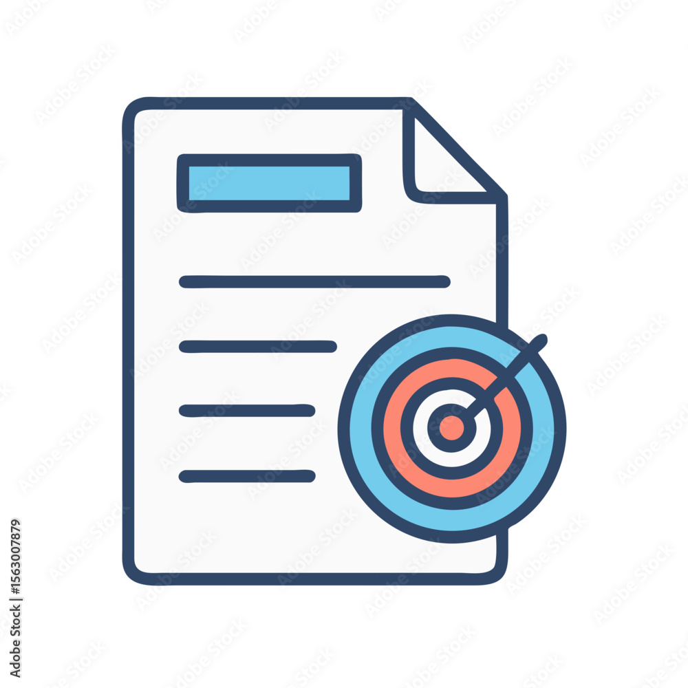Poster document with target icon representing goal and objective setting