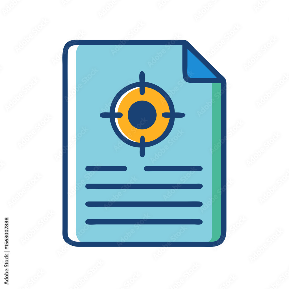 Poster file with target icon business goals aim analysis