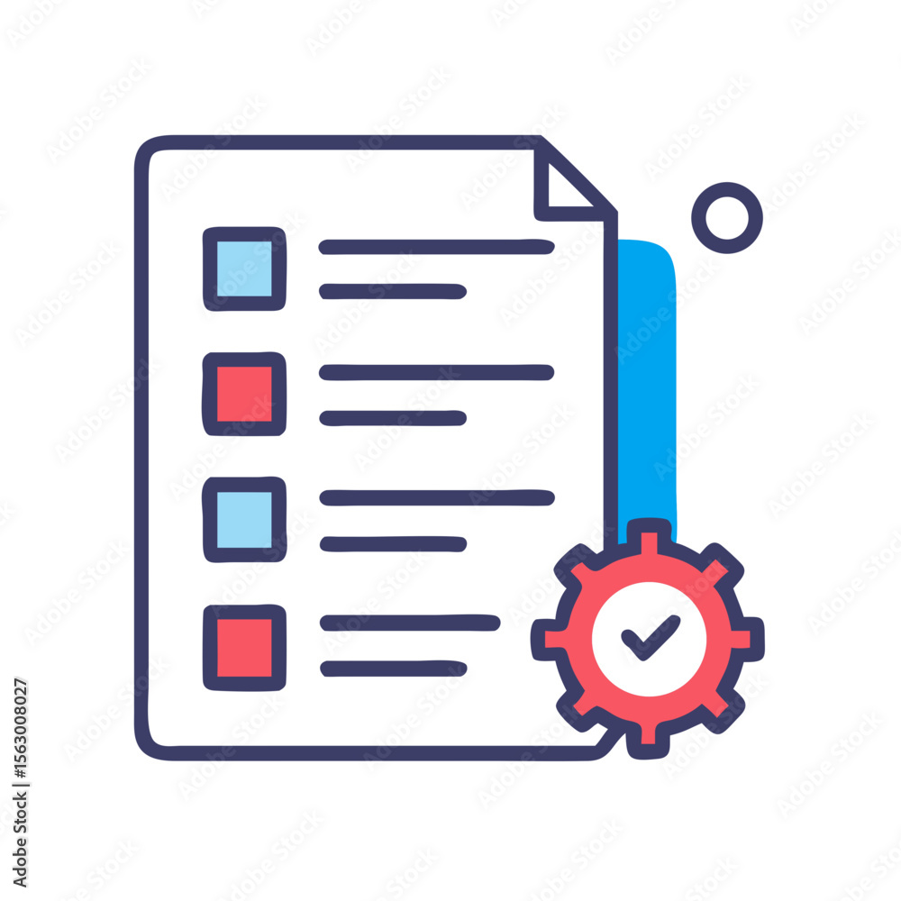 Aufkleber project checklist processing icon shows tasks completed successfully