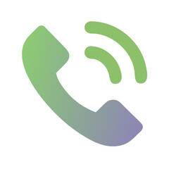 Modern phone icon with signal waves on black background