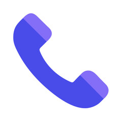 Retro Telephone Handset Icon in Purple against Black Background