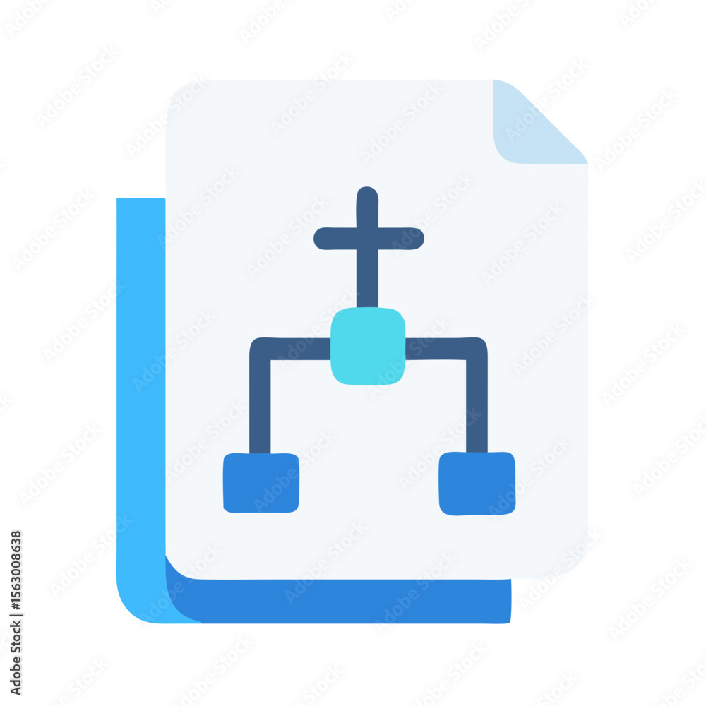 Poster visual document icon displaying flowchart, process, and organization