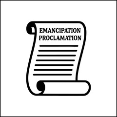 Emancipation Proclamation Scroll Silhouette Vector
