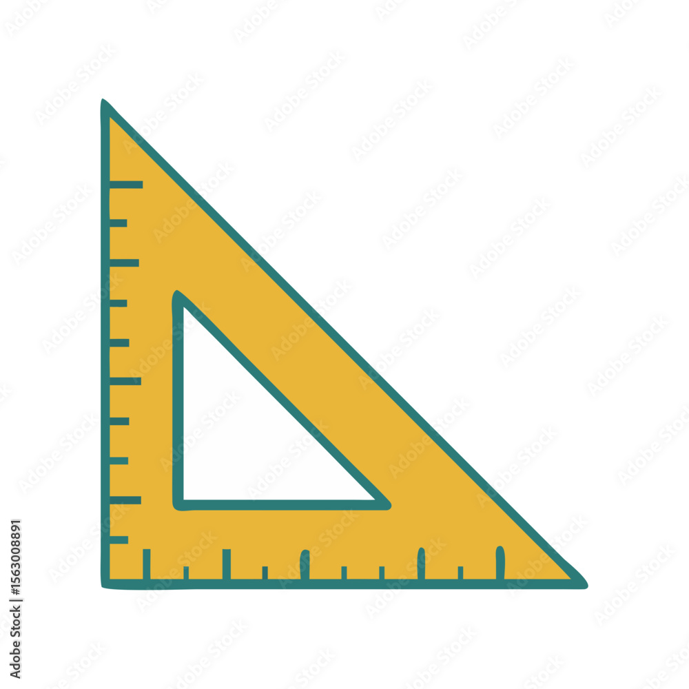Poster isolated triangle ruler on black background for drafting usage