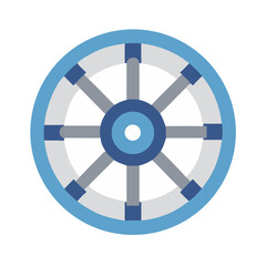 Obraz premium Blue and gray wheel illustration on solid black background