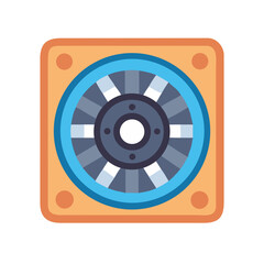 Flat vector illustration of a server cooling fan module