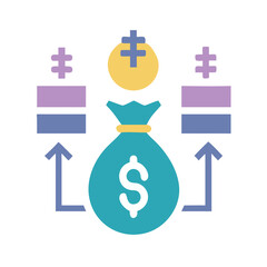 Financial investment and returns depicted through simple vector graphic