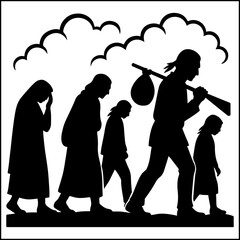 Trail of Tears March Silhouette Vector © Adventure