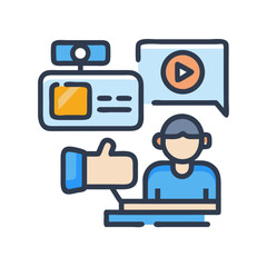 Online Video Engagement and Social Interaction Media Marketing Concept