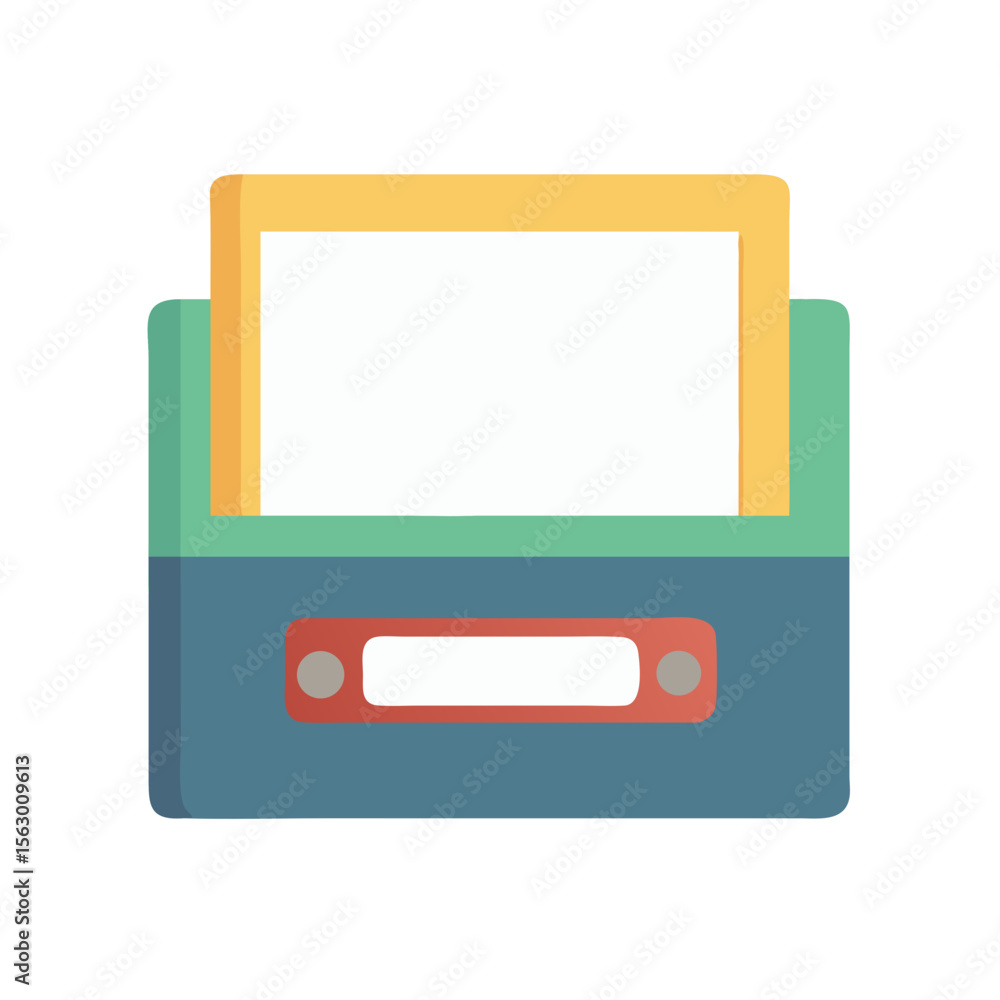 Poster simple flat style icon design for a file box