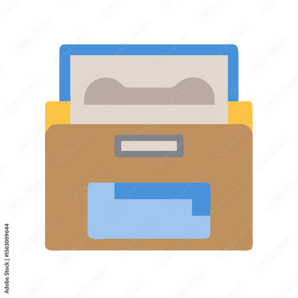 Poster office document file in folder illustration with flat style