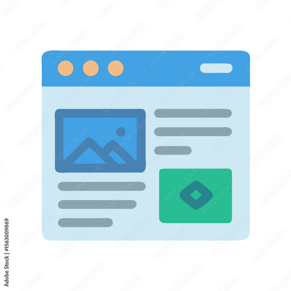 Poster flat design website icon, representing internet and development process