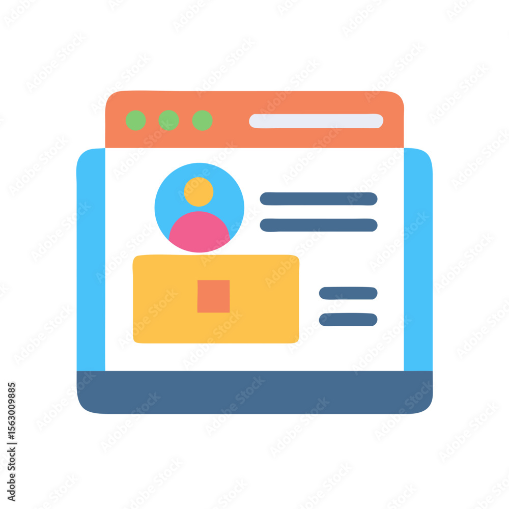 Aufkleber minimalist user interface profile graphic design web element
