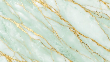 Elegant Mint Green and Gold Marble Texture: Luxurious Background Image