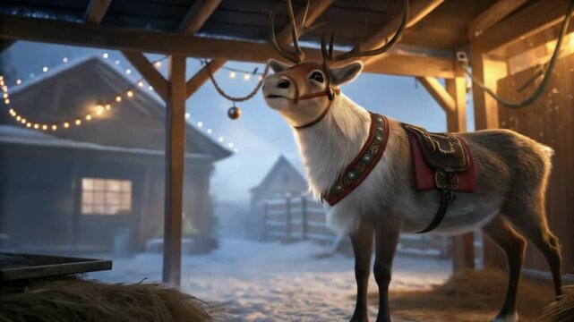 Enchanting Christmas Deer Animated Festive Holiday Scene