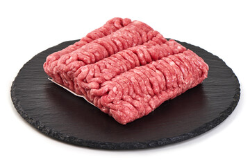 Ground Meat Rows, Black Slate, isolated on white background