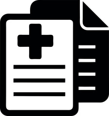 Medical report silhouette icon vector illustration
