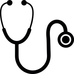 Stethoscope silhouette icon vector illustration