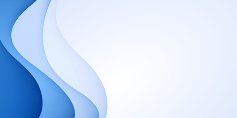 overlapping wavy white and blue paper cut vector texture  abstract background