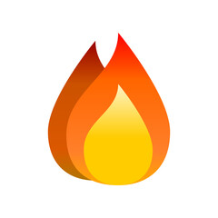 Orange yellow fire flame burning vector icon design