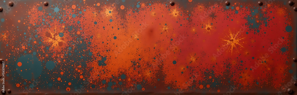Aufkleber weathered rust color dominates textured abstract design featuring distressed metal pattern bold vibrant