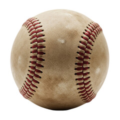 Old Baseball ball isolated on png background .
