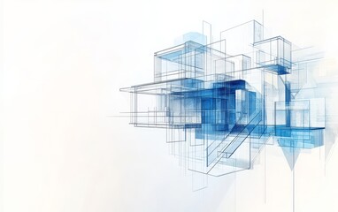 Abstract architectural design, modern house, futuristic, concept