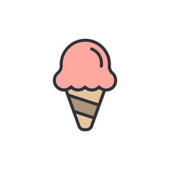 Delicious Strawberry Ice Cream Cone Isolated On Transparent Background