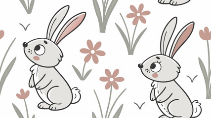 Cute cartoon Easter bunny, a fun vector illustration for spring holidays