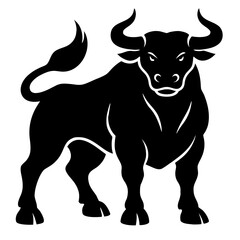 black and white bull