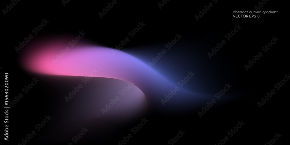 Aufkleber vector abstract blurred gradient background smooth curve shape with colorful light purple blue on bl