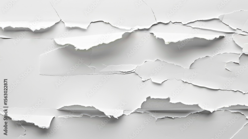 Poster ripped paper pieces with depth and shadow, isolated for text overlay design