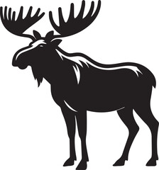 Moose Vector In Black and White