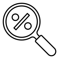 &nbsp;search percentage line icon
