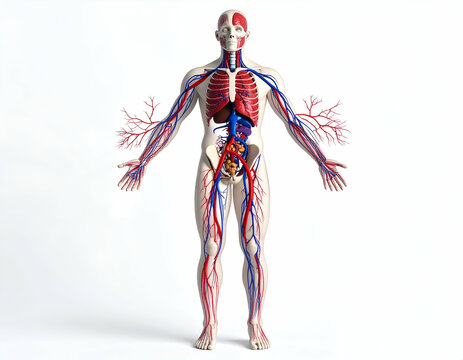 3D Model Human Circulatory System Anatomy - Full Body