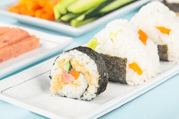 Japanese food sushi, Japanese Rice and vegetable roll