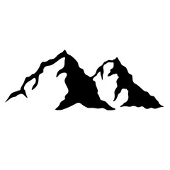 mountain silhouette on black and white background