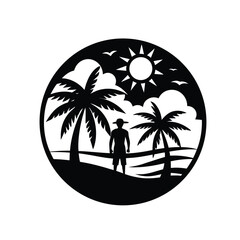 vector illustration of a tropical island