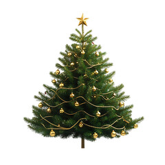Christmas Tree: Festive Decor & Golden Ornaments