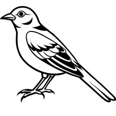 Yellowhammer Outline Bird Vector Design